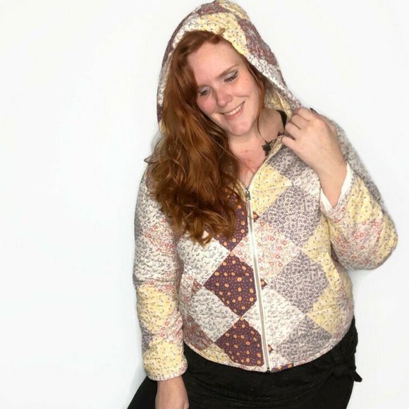 wild fable Jackets & Blazers - NWOT Wild Fable Patchwork Zip Up Hooded Jacket Quilted Plus Size 2X